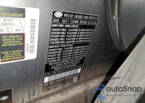 2017 Land Rover Discovery Hse из США, поврежденный, VIN SALRRBBKXHA042441